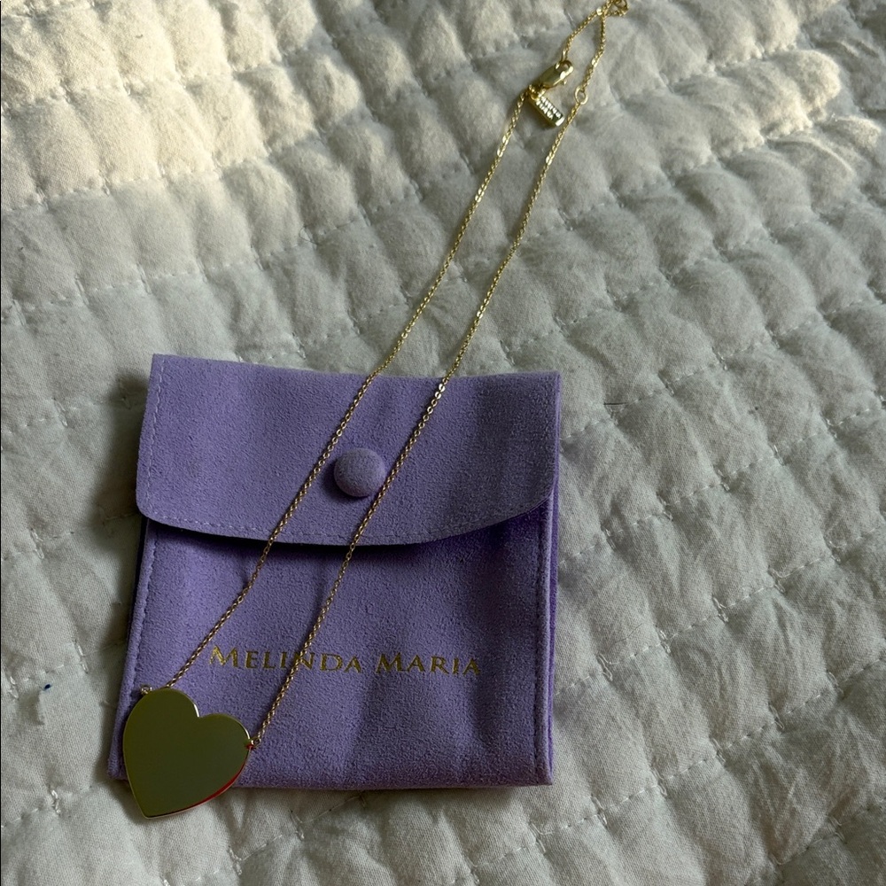 Melinda Maria Lavender Gold XL Heart Necklace